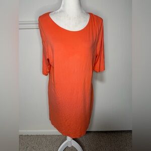 Eileen Fisher Vibrant oversized Orange Short Sleeve Tee size XL